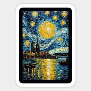 Vincent van Gogh starry night style Sydney Sticker